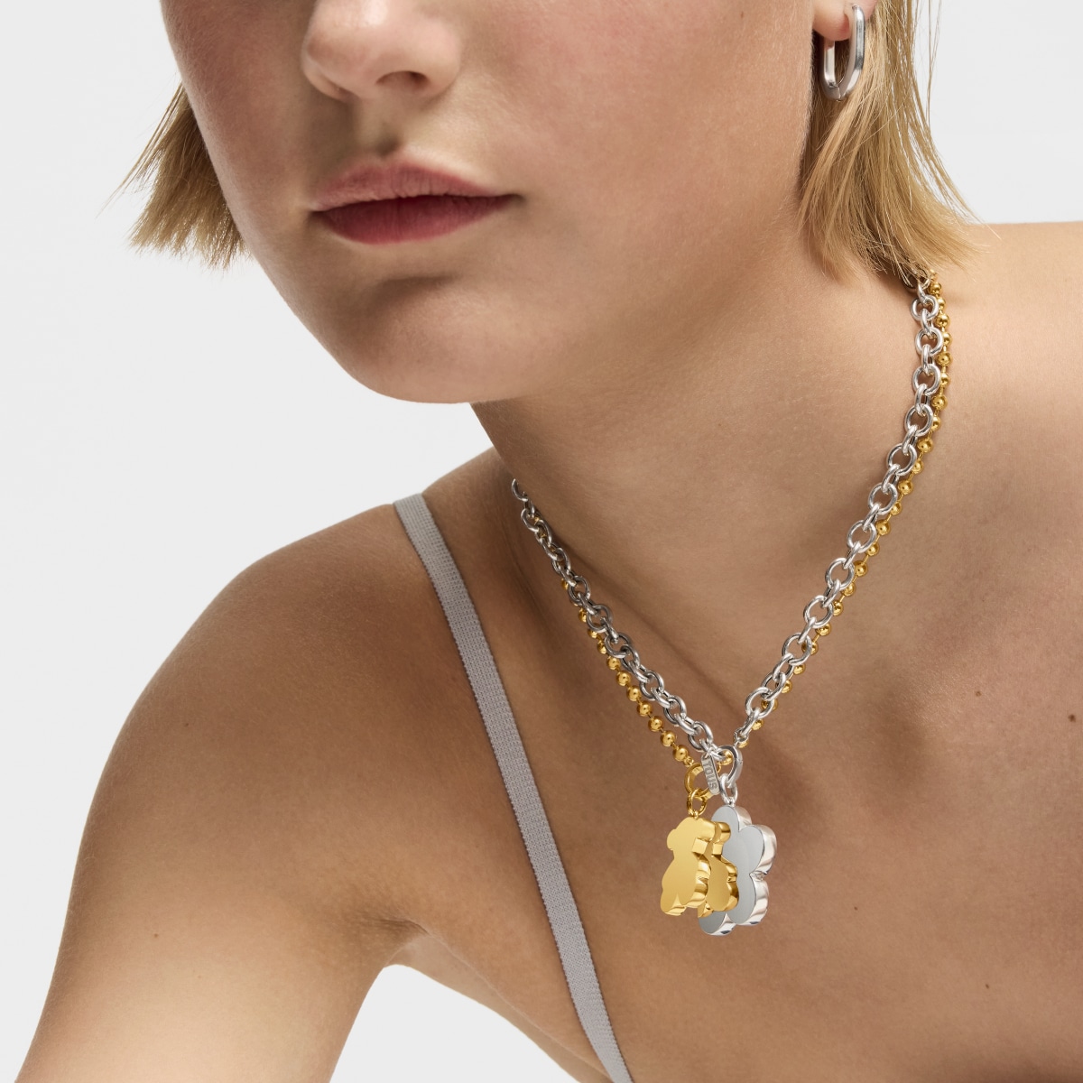 Medium 29mm silver flower Pendant Sweet Dolls